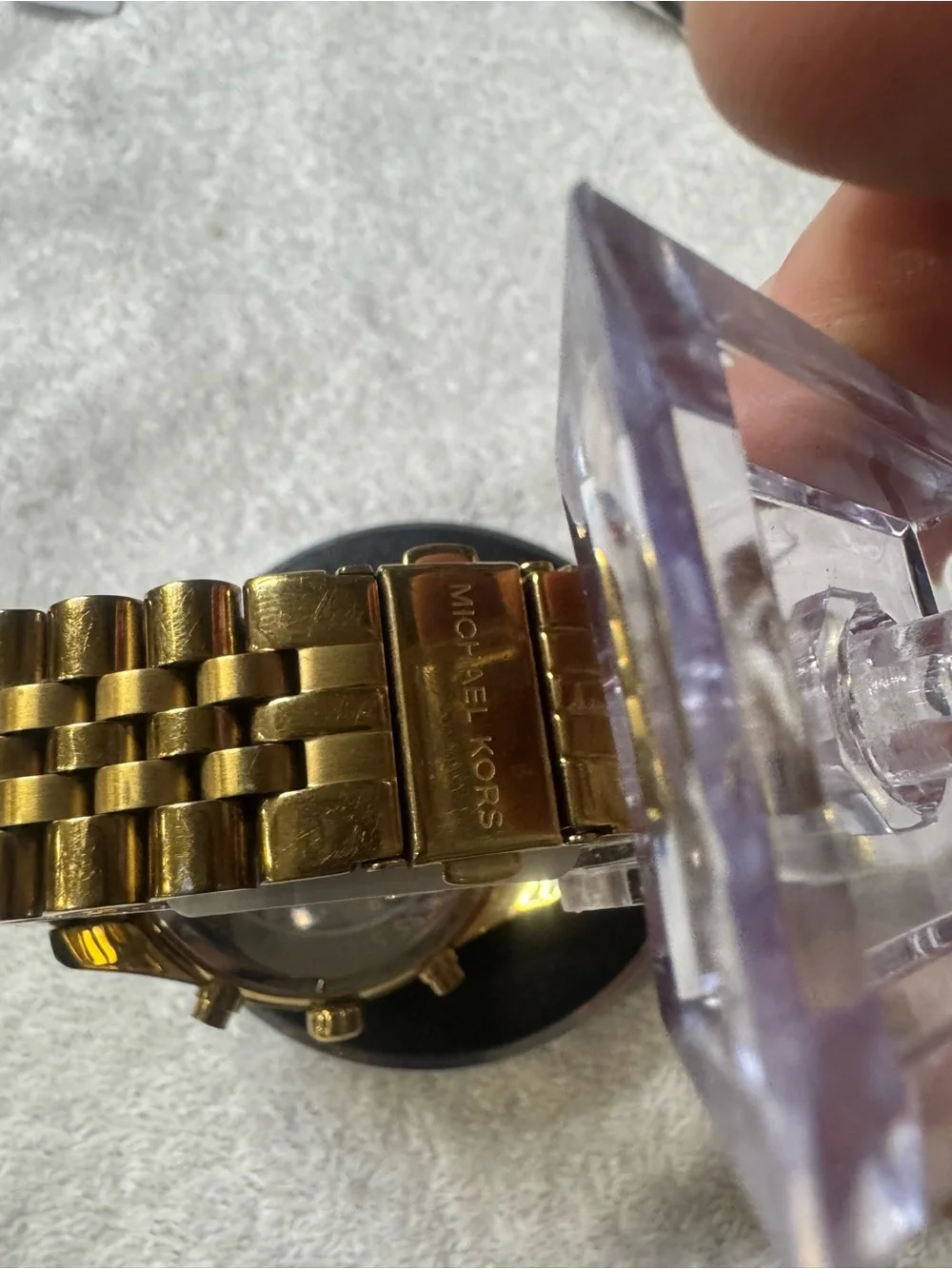 Michael Kors Gold-Tone Case with Black Dial Chronograph Watch